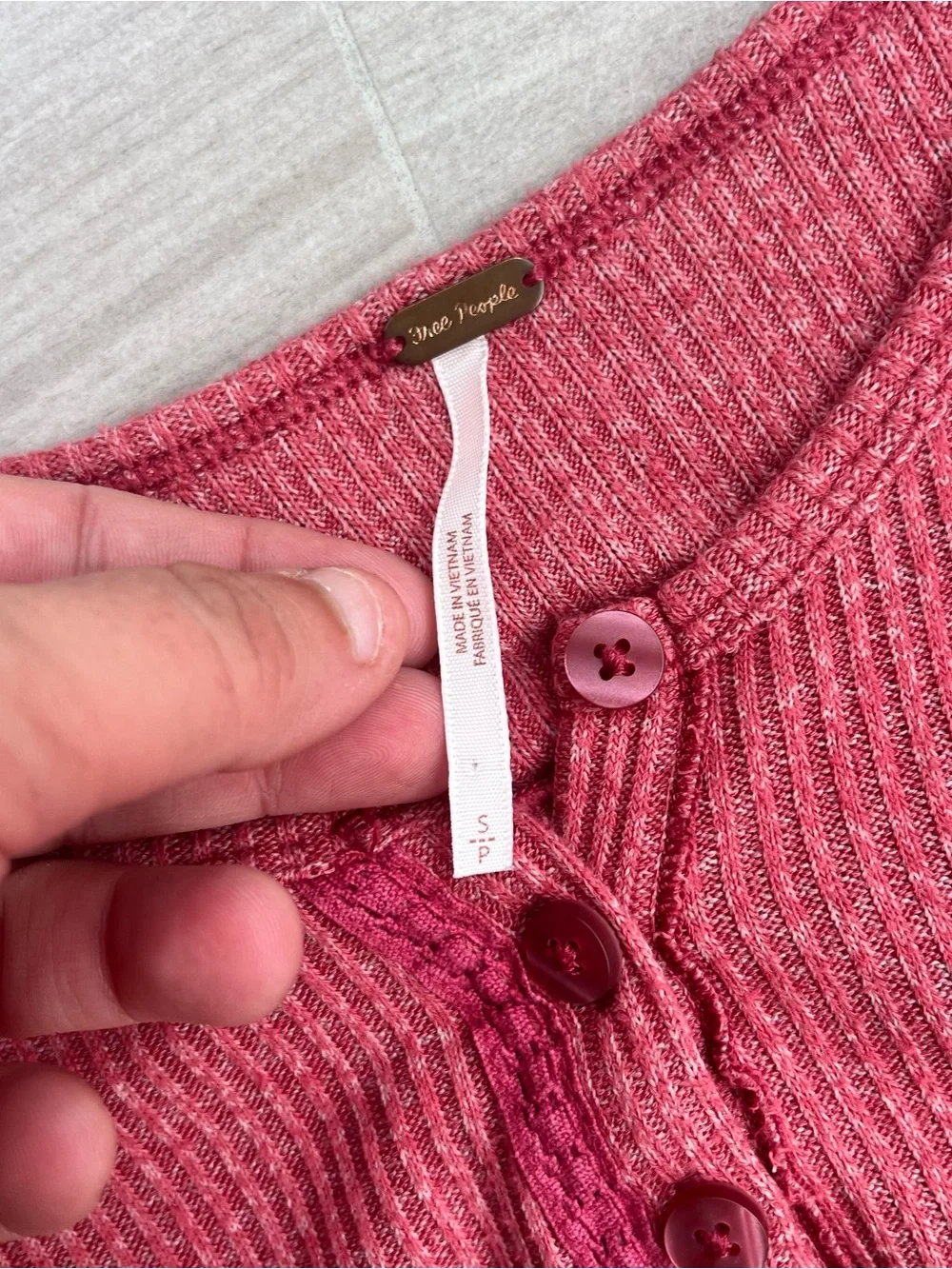Free People Leo Henley Tee Waffle Knit Size Small